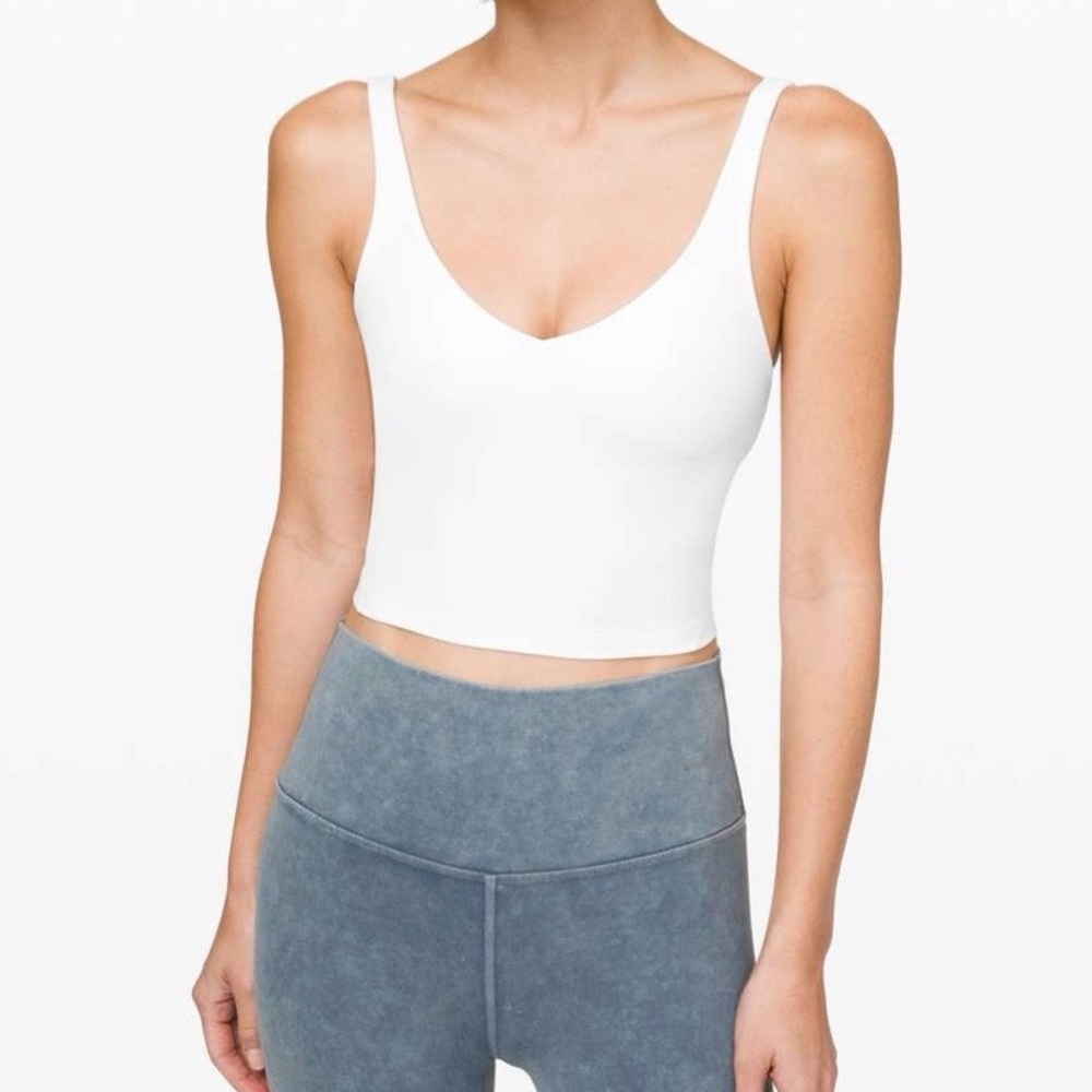lululemon athletica White V-Neck Cropped Tank - Picture 2 of 7